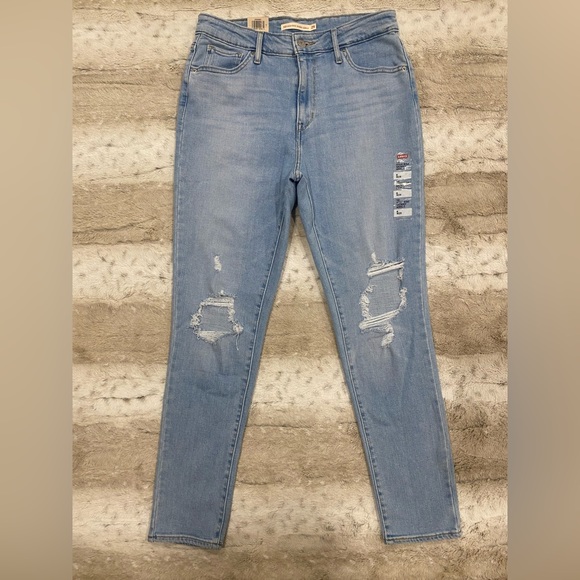 NWT💖 Levi's Jeans 721 High Rise Ankle Skinny Distressed Light Wash Size W29 - Picture 3 of 12